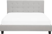 Beliani ROCHELLE Tweepersoonsbed Lichtgrijs 180 x 200 cm Polyester