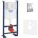 Grohe Pack WC bâti autoportant Rapid SL avec plaque Skate Cosmopolitan chromée et set d'isolation phonique (39145000-1)