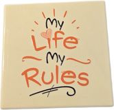 spreuktegel Plenty Gifts Tegeltje My Life My Rules