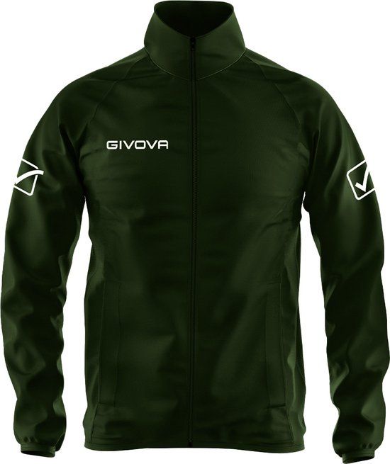 Givova Basico Jas Groen M Vrouw - Khaki - Unisex - Maat M - Katoen - Lange mouw - 2024