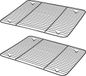 Merkloos Koelrooster 2 Stuks - RVS met Antiaanbaklaag - Voor Bakken, Grillen en Koelen - Rechthoekig 29,7 x 23 x 1,5 cm