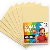 OFITURIA Eva-rubber voor school- en creatieve projecten, kleurrijke schuimplaten voor doe-het-zelfprojecten, kunst, kinderdecoratie, scrapbooking, ambachtelijke designs, 40 x 30 cm (crèmekleurig, 10 stuks)