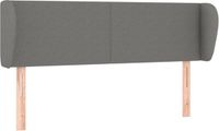 vidaXL Hoofdbord met randen 147x23x78/88 cm stof donkergrijs