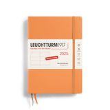 LEUCHTTURM1917 370544 Weekplanner 2025, middelgroot, A5, hardcover, 12 maanden, 80 g, gelinieerd, abrikoos