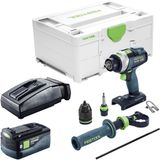 Festool TPC 18/4-Basic perceuse-visseuse à percussion 18 V 75 Nm sans balai + 1x batterie 5,0 Ah + chargeur + Systainer