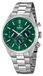 Montre pour homme avec bracelet argenté et chronographe