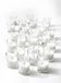 Serene Spaces Living 100 bougies votives blanches sans parfum en verre transparent, classique 5,1 cm de haut, 4,4 cm de diamètre
