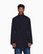 Armani Exchange Essentiel pour homme, fermeture dissimulée vers le bas patch logo trench-coat, bleu marine, S