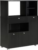 HOMCOM Magnetronkast - Spaanplaat - 90x40x120cm - Zwart