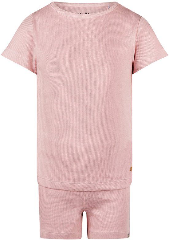 Koko Noko Pyjamaset Roze Meisjes Katoen Wafelstructuur Korte Mouw Effen 110/116