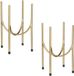 Mica Decorations - bloempot plantenstandaard/verhoger - goud - 2x stuks - H40 x D23 cm
