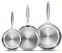 Inox Set van 3 Pannen 20, 24 en 28 cm