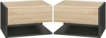 Homcom Table de nuit en panneaux de particules - 46x30x30cm - Noir