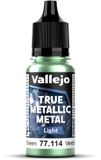 Vallejo Hobbyverf Acrylverf - 77114 True Metallic Metal - Light - Schemer Groen - Acryl - Verf flesje - 1x 18 ml