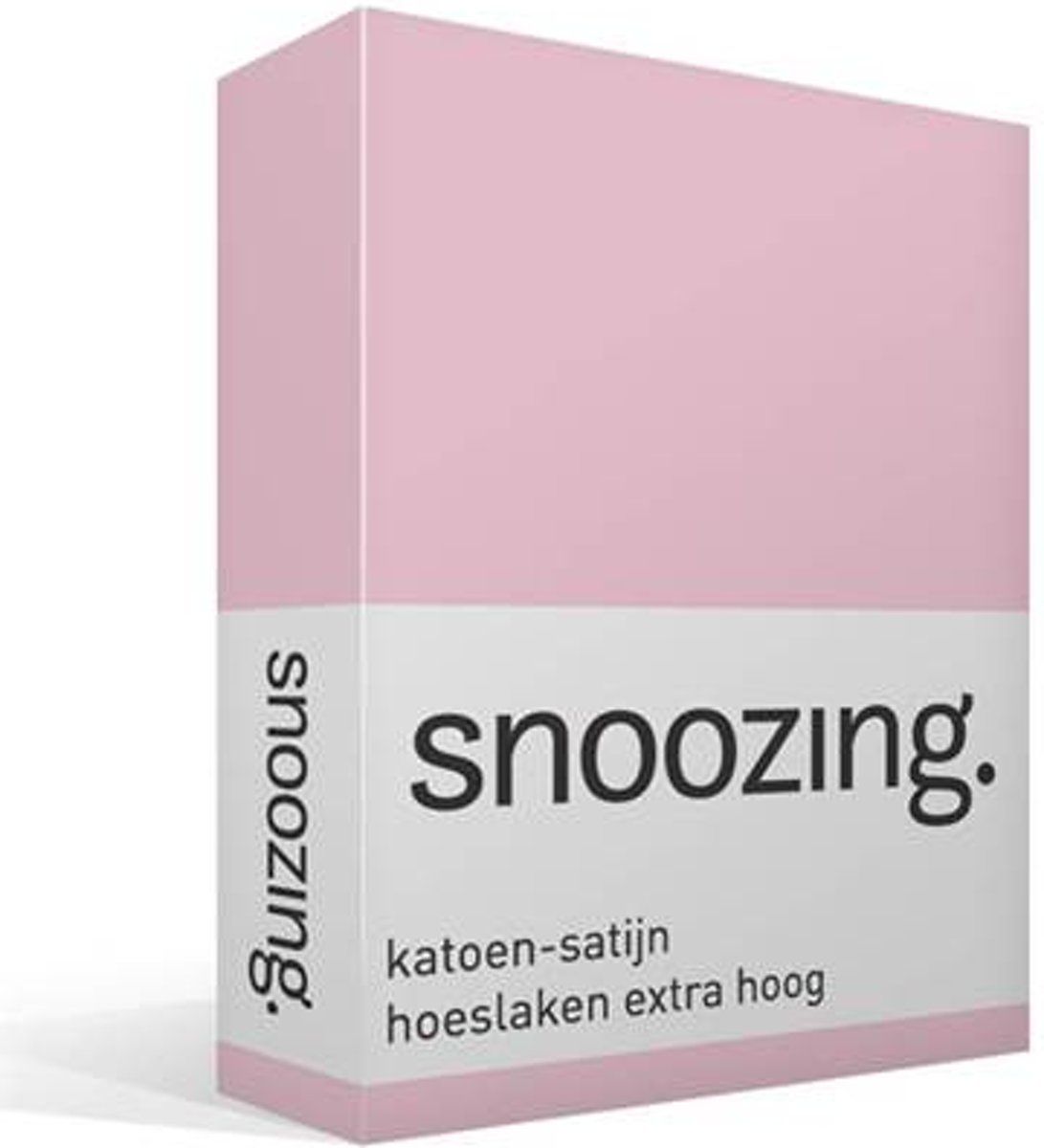 Snoozing Katoen-satijn Hoeslaken Extra Hoog 100x220 cm - Roze