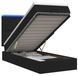 vidaXL Lit plateforme avec matelas et éclairage LED, noir, 90 x 190 cm, tissu