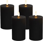 Merkloos Relaxdays LED-kaarsen - 4 stuks - zwart