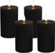 Merkloos Relaxdays LED-kaarsen - 4 stuks - zwart