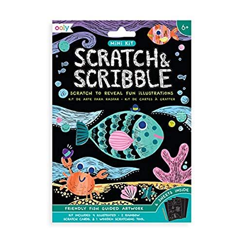 Ooly Mini Scratch & Scribble Art Kit: Vriendelijke vissen