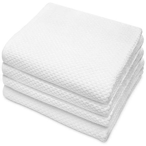 KATOEN CRAFT - Euro Spa Set - 4 Wafel Badhanddoeken - Wit