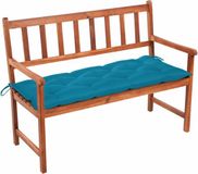 vidaXL Tuinbank met kussen, 120 cm, massief acaciahout