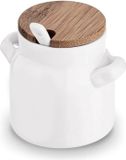 OEM Bol Suikerpot 100 ml keramiek wit met deksel en lepel
