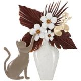 Mauro Ferretti Décoration murale Chat Multicolore Métal 54,6×8,9×59,7 cm