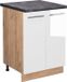 Vicco Fame-Line Keukenonderkast – 60 cm, Wit Hoogglans/Goudkleurig Eiken