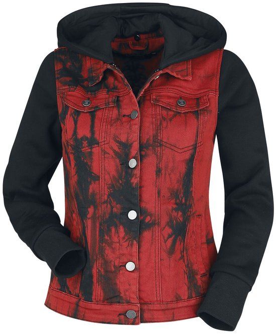 R.E.D. by EMP Rode jas met sweatmouwen en capuchon - Dames - M