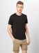 Tom Tailor T-shirt Noir Homme XXL Coton Col Rond Manches Courtes Uni Casual 2 Pièces