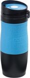 Merkloos / Sans marque Inspirion Gmbh Koffie Thermosbeker/warmhoudbeker - blauw/zwart - 380 ml - isoleerbeker/reisbeker - dubbelwandig - met schroefdop