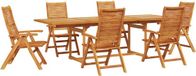 vidaXL Eettafel Set 7-delig Bruin Massief Acacia Hout