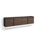 Skraut Home TV-meubel, Lowboard, 207x50x35 cm, Hangend, LED, Donkere eik en Zwart