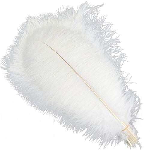 Sowder 5 stuks struisvogelveren 40-45 cm voor hoofdbruiloftsdecoratie (wit)