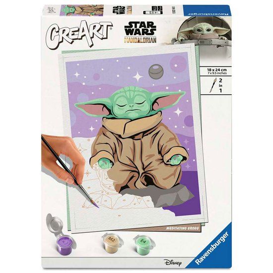 Ravensburger CreArt, Malen nach Zahlen Adults Trend - Star Wars Meditierender Grogu