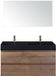 BES LED Maxx XL Badmeubelset 120 cm - Tabacco - Wastafel Kube Dubbel Zwart 2 Kraangaten met Spiegel