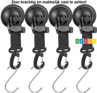 Zuignap haken set - 4 stuks - Extra sterk tot 12,5 kg - Zwart