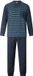 Gentlemen - aangeruwde heren pyjama 114297 - double jersey - V- hals - donkerblauw met blauw - maat M