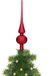 Decoris pointe de Noël - 1x - rouge foncé - 26 cm - verre - mat