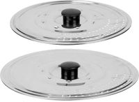 Kinvara Universele pannendeksel set - 2x stuks - Dia 25/21 cm - metaal - plat model
