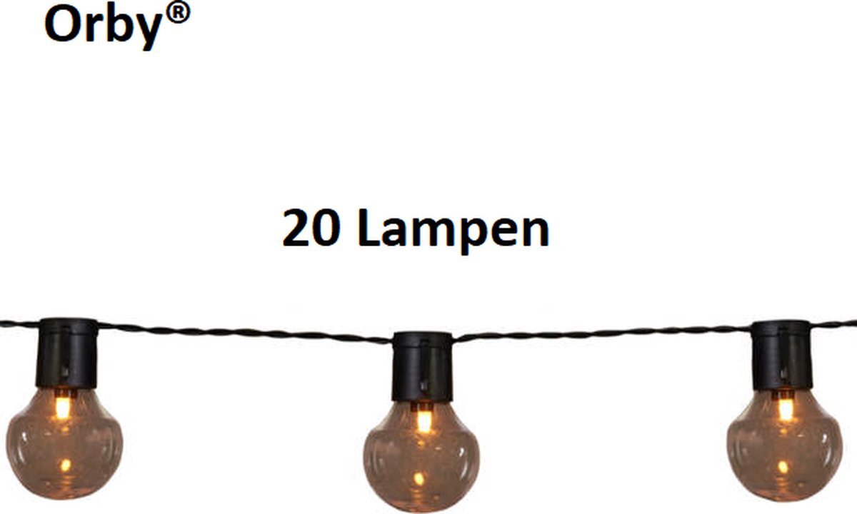 Orby Orby® Lichtsnoer buiten 20 Led Lampen 10 Meter - Goud licht - Tuinverlichting - Sfeerverlichting - Zuinig