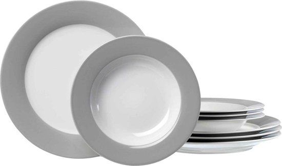 RITZENHOFF & BREKER Doppio Tafelservies - 8-delig - Grijs - Porselein