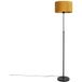 Qazqa Parte Fl - Lampadaire avec abat-jour - 1 lumière - H 1675 mm - Jaune - Rustique