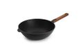 Woll Eco Logic QXR Wok - inductief - Ø 28 cm, 10 cm hoog, met afneembare duurzame houten steel - geschikt voor alle warmtebronnen, PFAS-vrij, antiaanbaklaag, gegoten aluminium