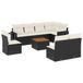 vidaXL Loungeset met kussens, polyrotan, zwart