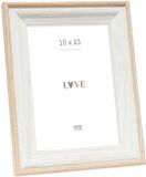Deknudt Frames Fotolijst S68VG1 - Wit met naturel biesje - Foto 10x15