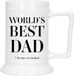 Bellatio Decorations Cadeau Bierpul voor papa - zwart - beste vader - keramiek - 530 ml - Vaderdag