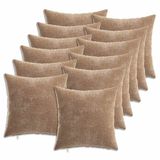 vidaXL Kussensloop 12 stuks Bruin 40 x 40 cm Chenille Stof