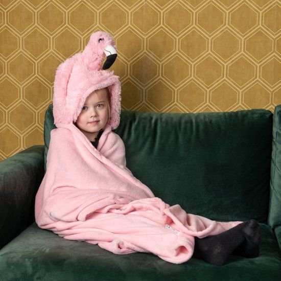 4KidsOnly Noxxiez Cozy Knuffeldeken Flamingo Roze 130x100 cm