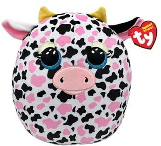 TY Squish a Boo Milkshake Cow - 20 cm - Pluche - Zwart/Wit/Roze